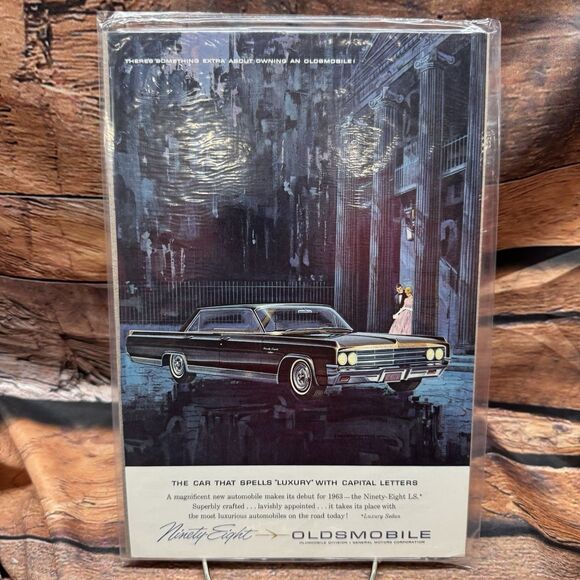 1963 Oldsmobile Ninety-Eight LS Luxury Sedan Car Vintage Print Ad GM Classic - Picture 1 of 1
